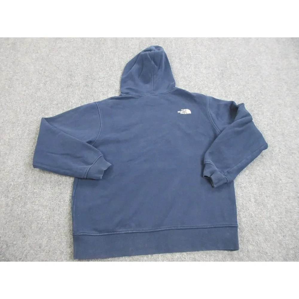 North Face Sweater Mens‎ Large Blue Logo Hoodie Outdoors Casual Sweatshirt